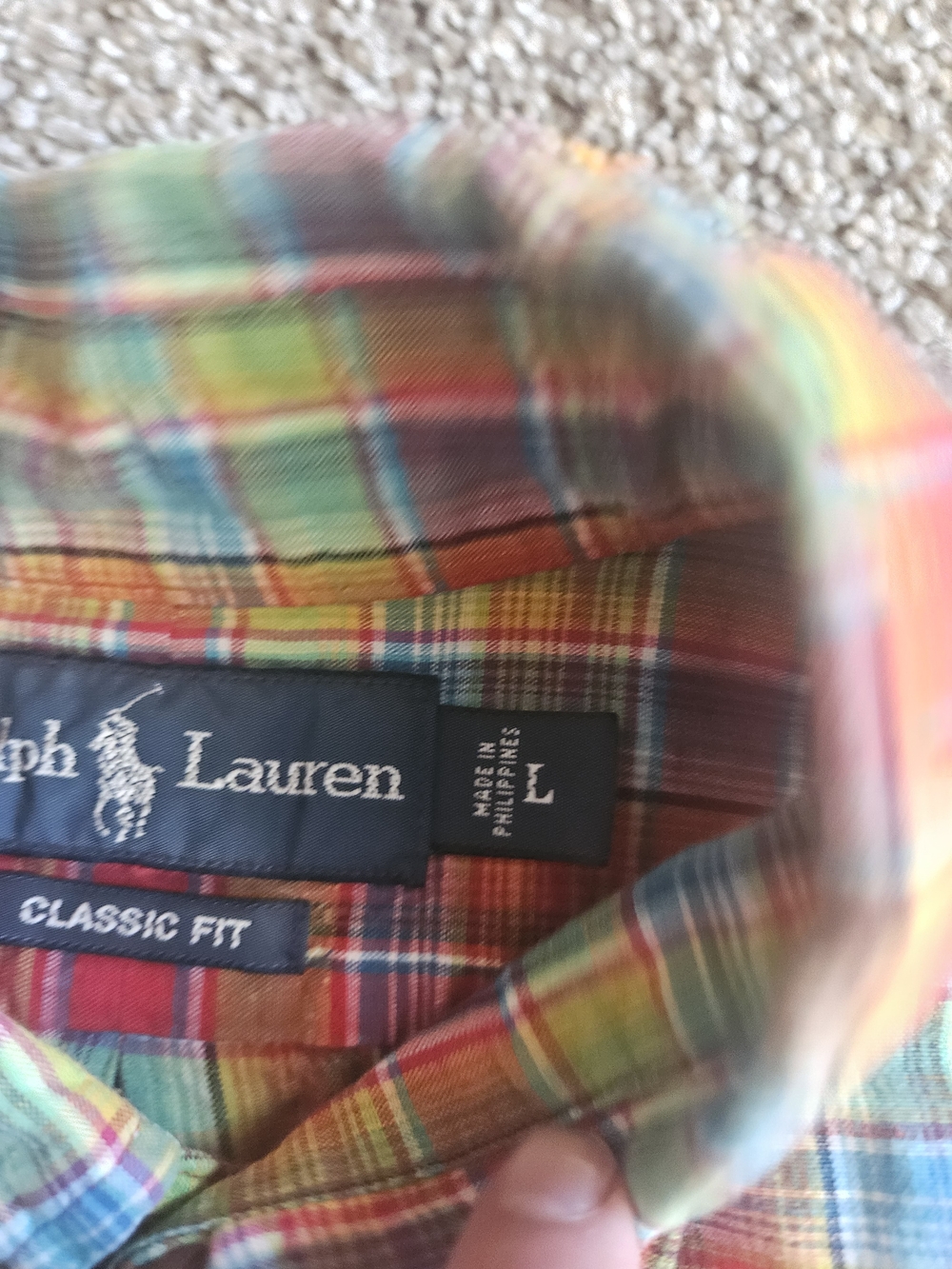 Ralph Lauren Classic Fit Multicolor Plaid Men’s Shirt - Large